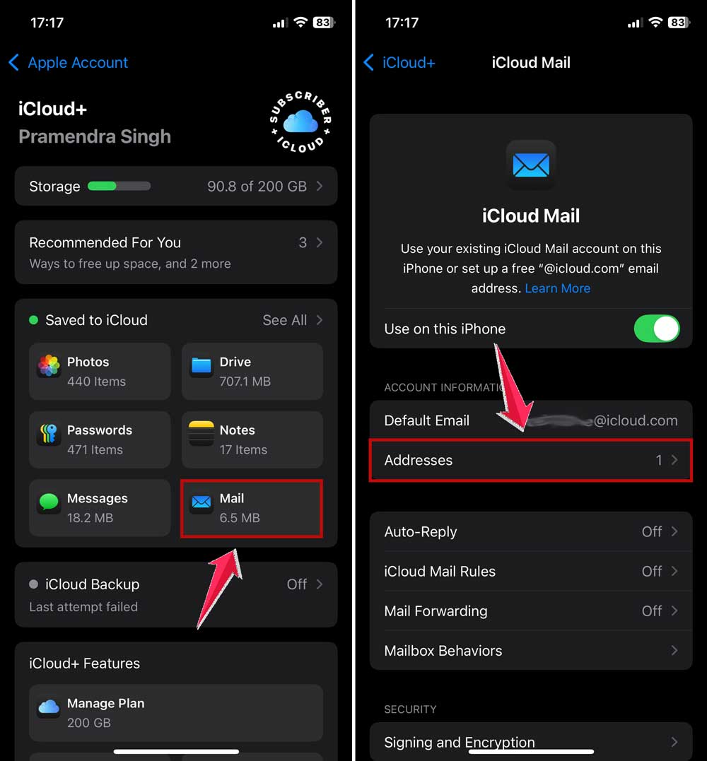 click on mail and then click on addresses in settings in iphone