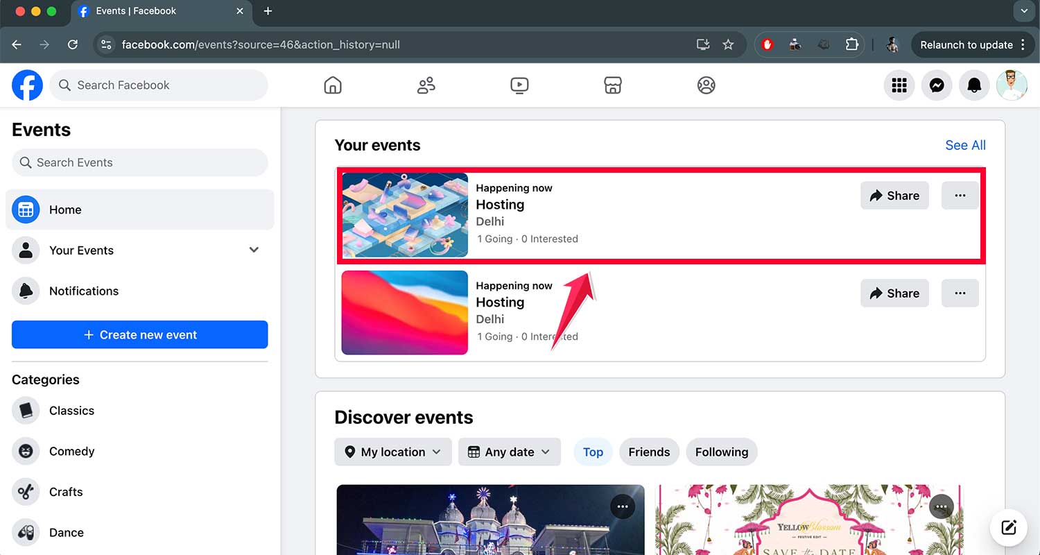 click on the event facebook xl