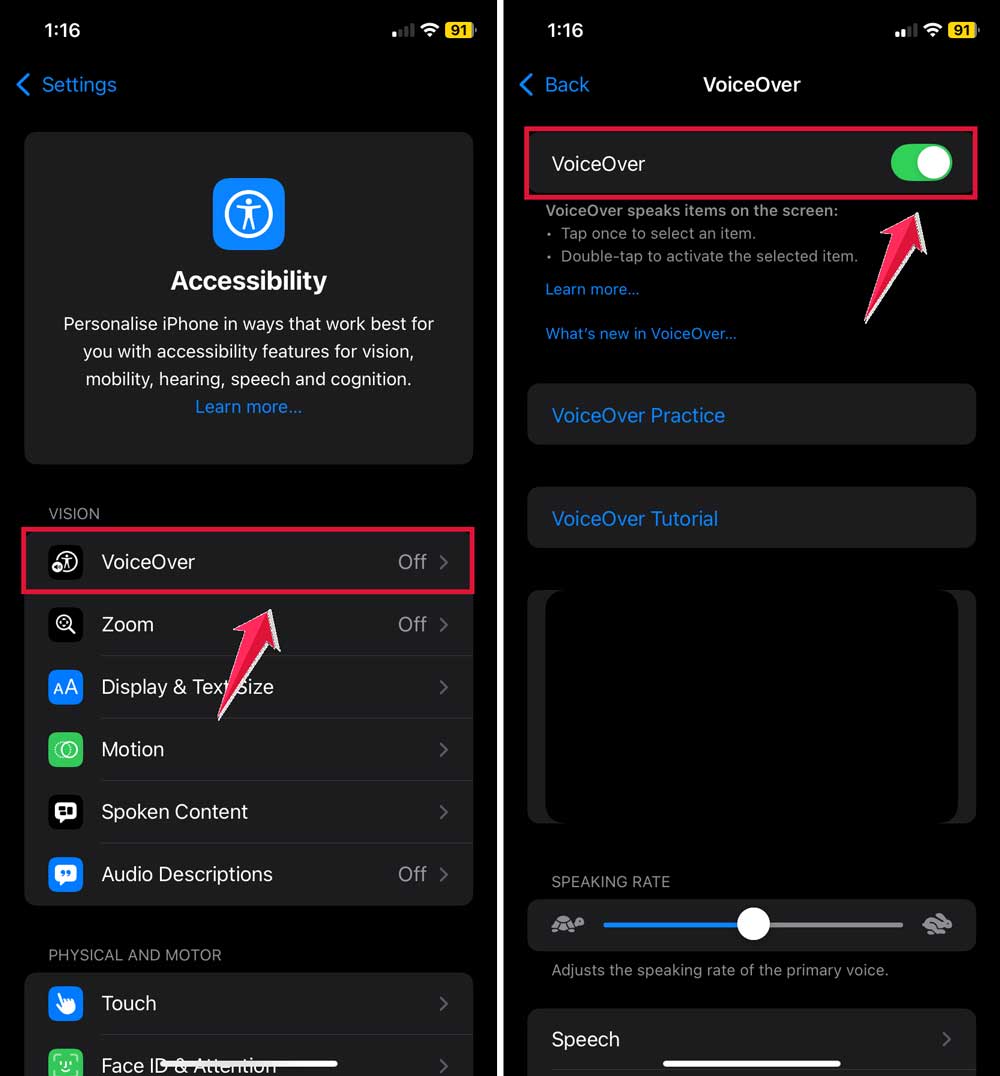 click on voiceover then turn off voiceover click on voiceover then turn off voiceover