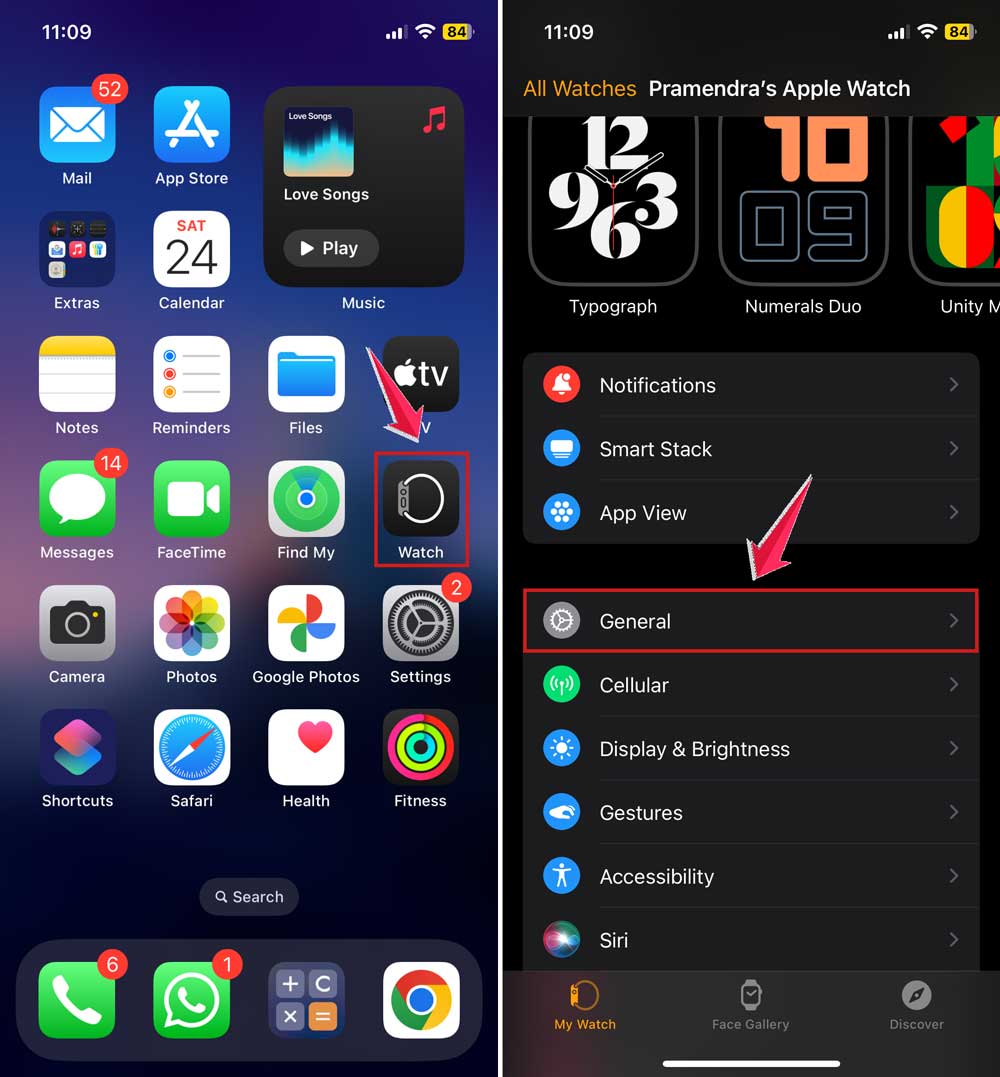 open watch app and then click on general in iphone open watch app and then click on general in iphone