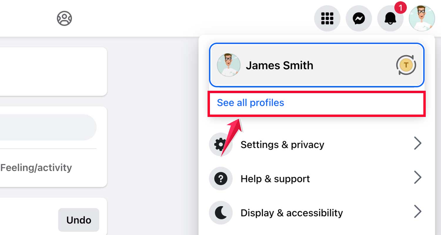 tap on see all profiles page settings