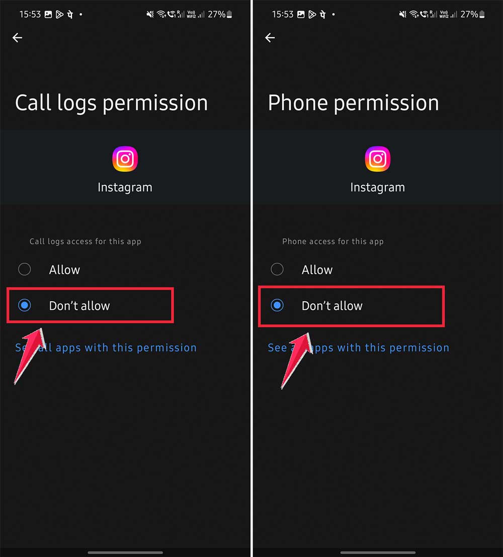 turn off the phone or cal permission.