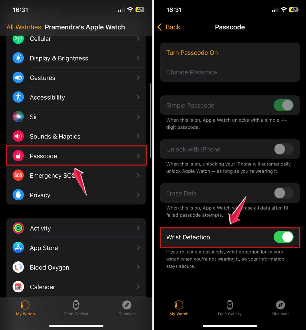 turn on wrist detction in watch app in iphone turn on wrist detction in watch app in iphone